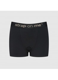 Черные трусики-боксеры для фиксации насадок Strap-on-me Harness Lingerie Allure - size L - Strap-on-me - купить с доставкой в Сызрани
