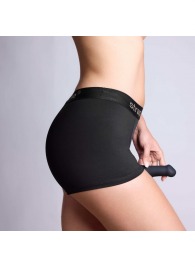 Черные трусики-боксеры для фиксации насадок Strap-on-me Harness Lingerie Allure - size XL - Strap-on-me - купить с доставкой в Сызрани