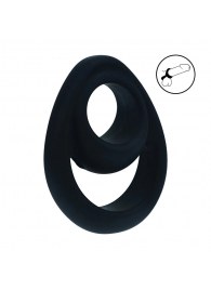 Черное эрекционное кольцо Double Ergo Silicone Cockring - Shots Media BV - в Сызрани купить с доставкой