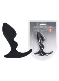 Черная анальная пробка для массажа простаты Double Ripple Silicone Prostate Massager - Shots Media BV - в Сызрани купить с доставкой