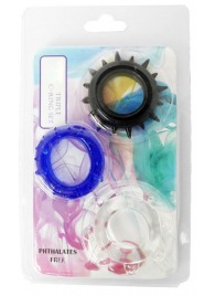 Набор из 3 эрекционных колец разного цвета и рельефа - Boys of Toys - в Сызрани купить с доставкой