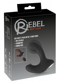 Черная анальная вибропробка с функцией расширения RC Butt Plug with 3 functions - Orion - в Сызрани купить с доставкой