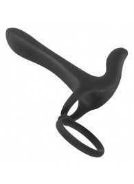 Черная насадка на член с вибрацией Couple’s Vibrator - Orion - в Сызрани купить с доставкой