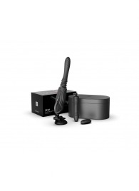 Черная секс-машина с функцией нагрева, насадками и присоской Sesh - Zalo - купить с доставкой в Сызрани