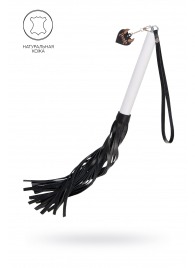 Плеть с белой рукоятью и чёрными хлыстами - 50 см. - Pecado - купить с доставкой в Сызрани