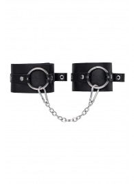Черные оковы из толстой кожи с люверсами - Pecado - купить с доставкой в Сызрани