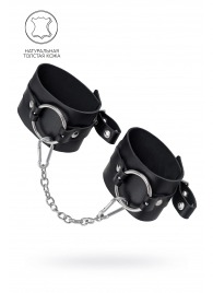 Черные оковы из толстой кожи с люверсами - Pecado - купить с доставкой в Сызрани