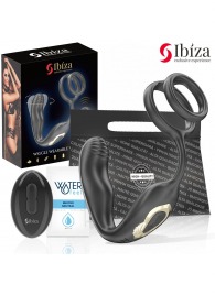 Черная анальная пробка с вращением и эрекционными кольцами - Ibiza - в Сызрани купить с доставкой