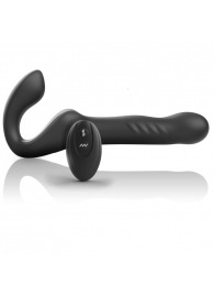 Черный безремневой страпон с вибрацией и возвратно-поступательными движениями - 24 см. - Ibiza - купить с доставкой в Сызрани