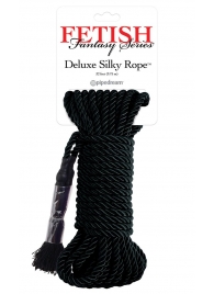 Черная веревка для фиксации Deluxe Silky Rope - 9,75 м. - Pipedream - купить с доставкой в Сызрани