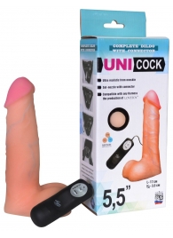 Фаллическая насадка Харнесс UNICOCK 5,5  с вибрацией - 17 см. - LOVETOY (А-Полимер) - купить с доставкой в Сызрани