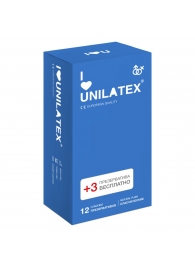 Классические презервативы Unilatex Natural Plain - 12 шт. + 3 шт. в подарок - Unilatex - купить с доставкой в Сызрани