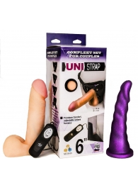 Вибрострапон с двумя насадками UniStrap - 18 и 18 см. - LOVETOY (А-Полимер) - купить с доставкой в Сызрани