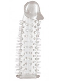 Прозрачная насадка на половой член с закрытой головкой и шипами - 12,5 см. - Toyfa Basic - в Сызрани купить с доставкой