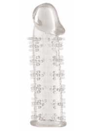 Гелевая прозрачная насадка с шипами - 12 см. - Toyfa Basic - в Сызрани купить с доставкой