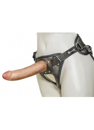 Насадка-фаллоимитатор на кожаных трусиках Harness Ultra Realistic 7  - 18 см. - LOVETOY (А-Полимер) - купить с доставкой в Сызрани