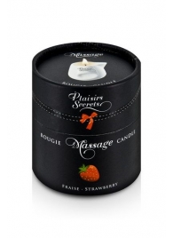 Массажная свеча с ароматом клубники Bougie de Massage Gourmande Fraise - 80 мл. - Plaisir Secret - купить с доставкой в Сызрани