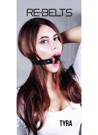 Чёрный кожаный чокер-кляп Tyra Black - Rebelts - купить с доставкой в Сызрани