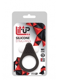 Чёрное эрекционное кольцо LIT-UP SILICONE STIMU RING 1 BLACK - Dream Toys - в Сызрани купить с доставкой