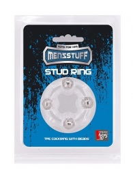 Эрекционное кольцо с 4 бусинами MENZSTUFF STUD RING CLEAR - Dream Toys - в Сызрани купить с доставкой