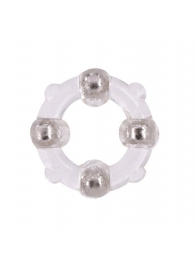 Эрекционное кольцо с 4 бусинами MENZSTUFF STUD RING CLEAR - Dream Toys - в Сызрани купить с доставкой