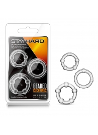 Набор из 3 прозрачных эрекционных колец Stay Hard Beaded Cockrings - Blush Novelties - в Сызрани купить с доставкой