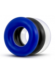 Набор из 3 разноцветных колец Stay Hard Donut Rings - Blush Novelties - в Сызрани купить с доставкой