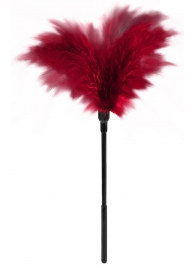Пластиковая метелочка с красными пёрышками Small Feather Tickler - 32 см. - Blush Novelties - купить с доставкой в Сызрани