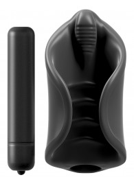 Чёрный мастурбатор Vibrating Silicone Stimulator с вибрацией - Pipedream - в Сызрани купить с доставкой