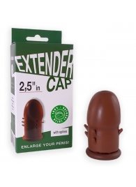 Коричневый латексный удлинитель пениса 2.5 in с шипиками - Sitabella - в Сызрани купить с доставкой