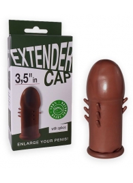 Коричневый латексный удлинитель пениса 3.5 in с шипиками - Sitabella - в Сызрани купить с доставкой