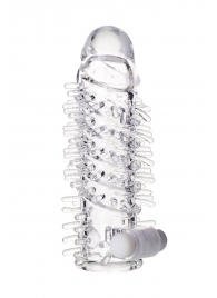 Насадка на пенис TOYFA A-Toys с вибропулей и шипами - 13,4 см. - A-toys - в Сызрани купить с доставкой