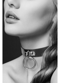 Узенький ошейник из полиуретана с кольцом - Bijoux Pour Toi - купить с доставкой в Сызрани