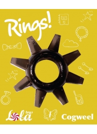 Чёрное эрекционное кольцо Rings Cogweel - Lola Games - в Сызрани купить с доставкой