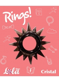 Чёрное эрекционное кольцо Rings Cristal - Lola Games - в Сызрани купить с доставкой