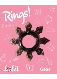 Чёрное эрекционное кольцо Rings Gear - Lola Games - в Сызрани купить с доставкой