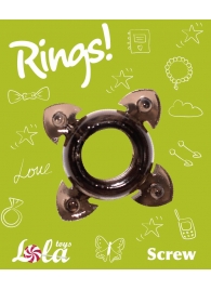 Чёрное эрекционное кольцо Rings Screw - Lola Games - в Сызрани купить с доставкой