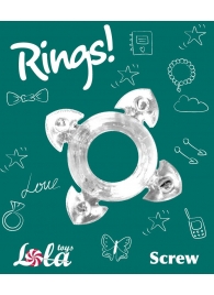 Прозрачное эрекционное кольцо Rings Screw - Lola Games - в Сызрани купить с доставкой