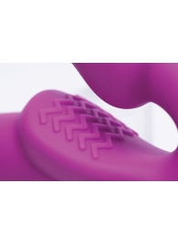 Ярко-розовый безремневой вибрострапон Evoke Vibrating Strapless Silicone Strap-on Dildo - XR Brands - купить с доставкой в Сызрани