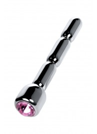 Серебристый уретральный плаг со стразом - 7 см. - ToyFa - купить с доставкой в Сызрани