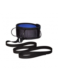Чёрно-синий неопреновый ошейник с поводком - Sitabella - купить с доставкой в Сызрани