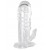 Прозрачная гелевая насадка с клиторальным отростком - 13 см. - Toyfa Basic - в Сызрани купить с доставкой