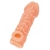 Телесная закрытая насадка с венками Cock Sleeve Size L - 17,6 см. - KOKOS - в Сызрани купить с доставкой