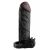 Чёрная вибронасадка с кольцом Vibrating Real Feel 2 Extension - 16 см. - Pipedream - в Сызрани купить с доставкой