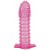 Гелевая розовая насадка с шипами - 12 см. - Toyfa Basic - в Сызрани купить с доставкой