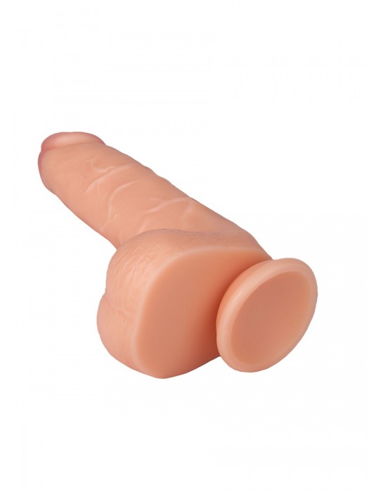 Реалистичный фаллоимитатор телесного цвета с мошонкой на присоске - Erowoman-Eroman