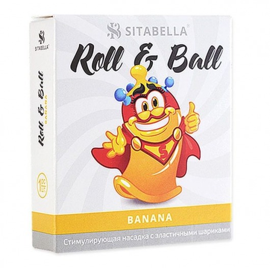 Стимулирующий презерватив-насадка Roll   Ball Banana - Sitabella - купить с доставкой в Сызрани