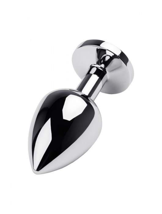 Серебристая коническая анальная пробка с красным кристаллом - 8 см. - ToyFa - купить с доставкой в Сызрани