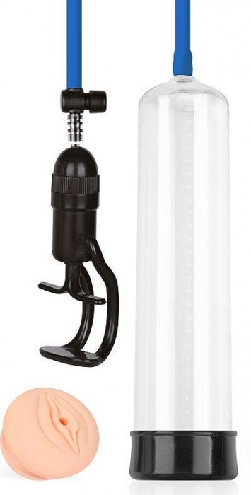 Прозрачная вакуумная помпа Sex Expert с насадкой-вагиной - Sex Expert - в Сызрани купить с доставкой