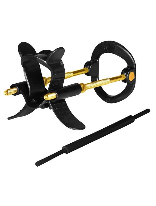 Черно-золотистый экстендер для пениса Sex Expert - Sex Expert - в Сызрани купить с доставкой